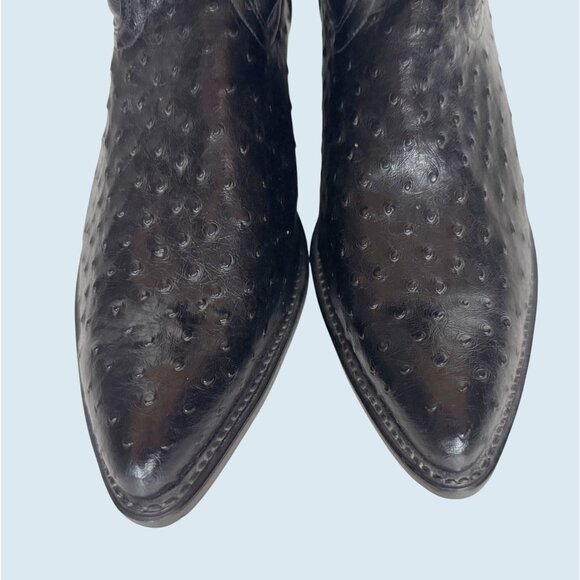 Vintage ACME Men's Black Ostrich Print Cowboy Western Boots Sz 9 1/2 D - Picture 4 of 8
